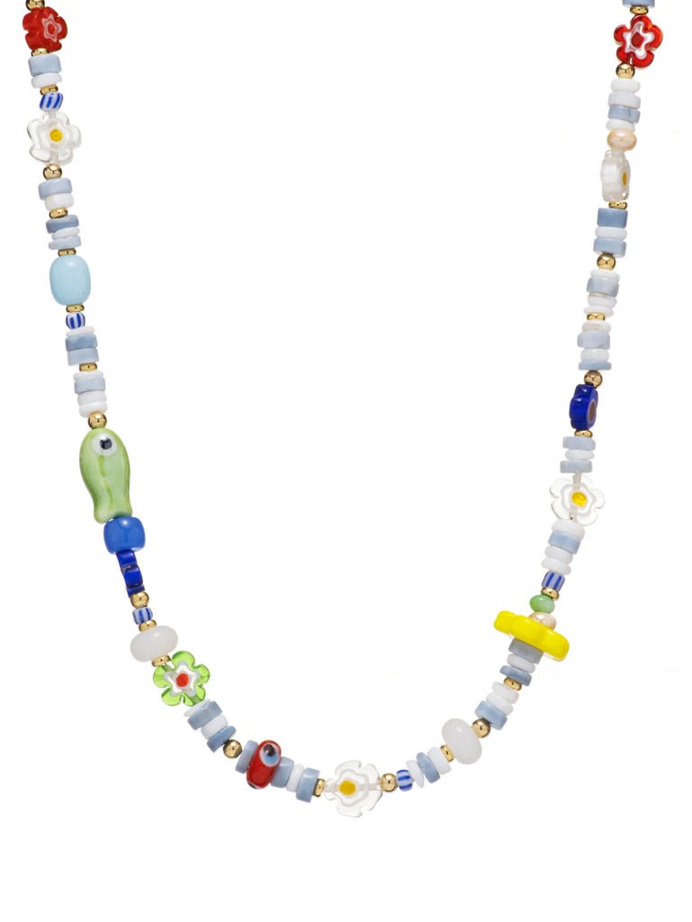 Daisy Flower Beaded Necklace